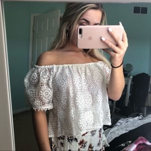 white off the shoulder top